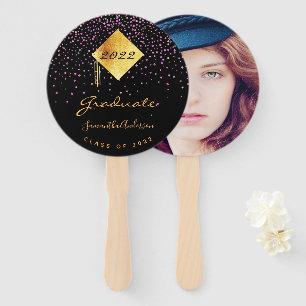Abschluss-Absolvent Foto Schwarzes Gold lila Fächer