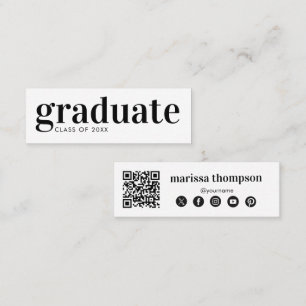 Abschluss Absolvent QR-Code Social Media Mini Visitenkarte