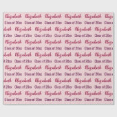 Abschluss Absolventenname Blassrosa Geschenkpapier (Flach)