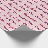 Abschluss Absolventenname Blassrosa Geschenkpapier (Ecke)