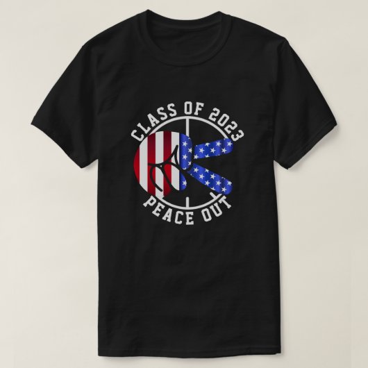 Abschluss absolvieren Frieden aus der Black-Klasse T-Shirt (Design vorne)
