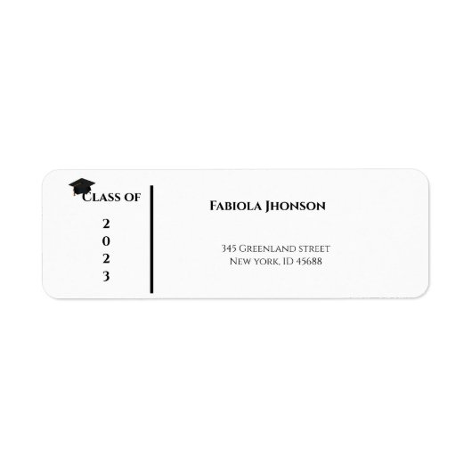 Abschluss-Adresse Etikett 2023, Rücksendetikett (Vorne)