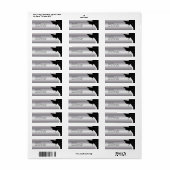 Abschluss-Adressenaufkleber für Schwarz und Silber (Vorne)