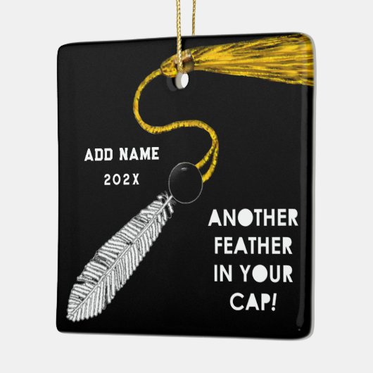 Abschluss Advanced Degree Keepake-Geschenk Keramikornament (Links)