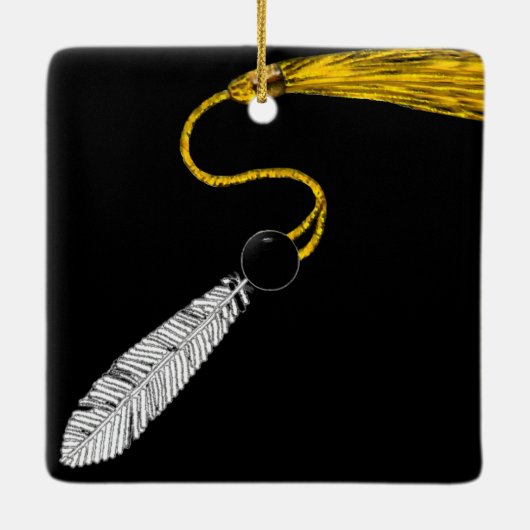 Abschluss Advanced Degree Keepake-Geschenk Keramikornament (Rückseite)