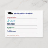 Abschluss Advisor Wisdom Best Wishings Grad Party Hinweiskarte (Vorderseite)