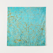 Abschluss alter Karosserie aus Graumetall mit Wandteppich (Vorderseite)