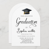 Abschluss an der High School, Graduierungsparty Einladung (Vorne/Hinten)