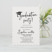 Abschluss an der High School, Graduierungsparty Einladung (Stehend Vorderseite)