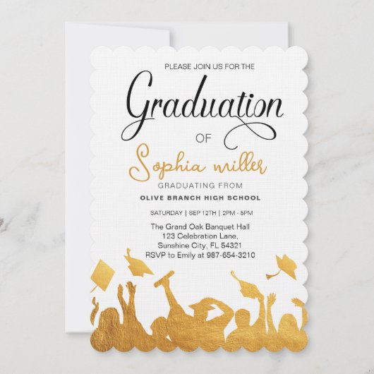 Abschluss an der High School, Graduierungsparty Einladung (Vorderseite)