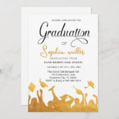 Abschluss an der High School, Graduierungsparty Einladung (Vorne/Hinten)