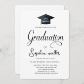 Abschluss an der High School, Graduierungsparty Einladung (Vorne/Hinten)