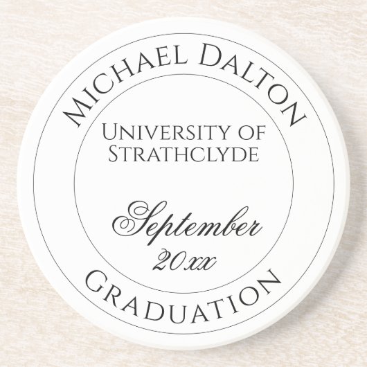 Abschluss an der Universität oder Uni Personalisie Getränkeuntersetzer (Vorne)