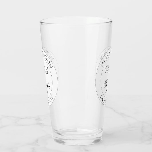 Abschluss an der Universität oder Uni Personalisie Glas (Links)