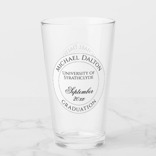 Abschluss an der Universität oder Uni Personalisie Glas (Vorderseite)