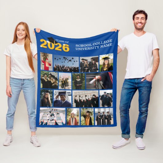 Abschluss-Andenkenfoto der Blue Class 2026 Fleecedecke (Beispiel)