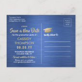 Abschluss ändern das Blue-Gold-Update für das Foto Ankündigungspostkarte (Rückseite)