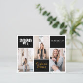 Abschluss Ankündigung 2020 FotoCollage Postkarte (Stehend Vorderseite)