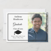 Abschluss Ankündigung Black Cap und Foto (Vorderseite)