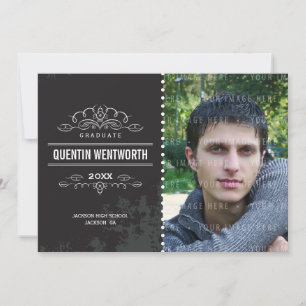 ABSCHLUSS-ANKÜNDIGUNG cooler Grunge Vintag schwarz Ankündigung