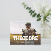 Abschluss-Ankündigung eines Fotos Postkarte (Stehend Vorderseite)