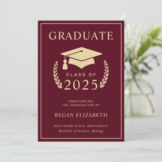 Abschluss Ankündigung Einladung (Stehend Vorderseite)