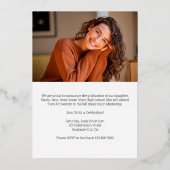 Abschluss Ankündigung Einladung Grad Fotokarte (Rückseite)