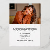 Abschluss Ankündigung Einladung Grad Fotokarte (Rückseite)