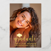 Abschluss Ankündigung Einladung Grad Fotokarte (Vorderseite)