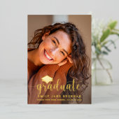 Abschluss Ankündigung Einladung Grad Fotokarte (Stehend vorne)