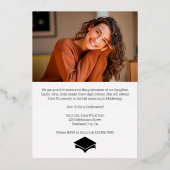 Abschluss Ankündigung Einladung Grad Fotokarte (Rückseite)