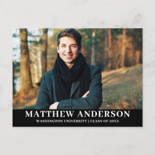 Abschluss Ankündigung Foto Blk Postkarte