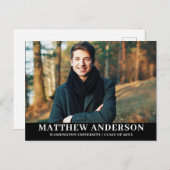 Abschluss Ankündigung Foto Blk Postkarte (Vorne/Hinten)