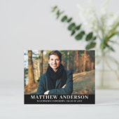 Abschluss Ankündigung Foto Blk Postkarte (Stehend Vorderseite)