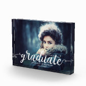 Abschluss Ankündigung Foto Elegantes Script Chic (Rechts)