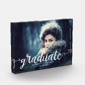 Abschluss Ankündigung Foto Elegantes Script Chic (Links)