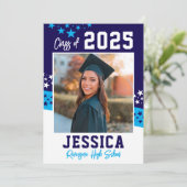 Abschluss-Ankündigung Foto-Karte Einladung (Stehend Vorderseite)