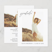 Abschluss Ankündigung Foto Minimalistisch (Vorne/Hinten)