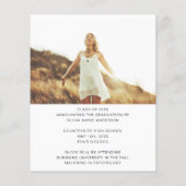 Abschluss Ankündigung Foto Minimalistisch (Rückseite)