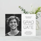 Abschluss Ankündigung Foto Minimalistisch (Stehend Vorderseite)