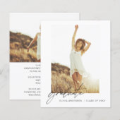 Abschluss Ankündigung Foto Minimalistisch (Vorne/Hinten)