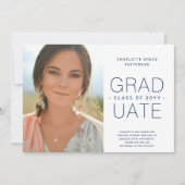 Abschluss Ankündigung Foto Minimalistisch Einfach (Vorderseite)