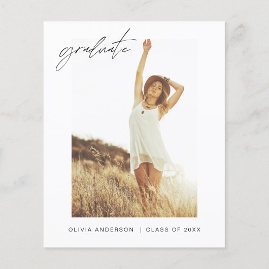 Abschluss Ankündigung Foto Minimalistisch Flyer (Vorne)