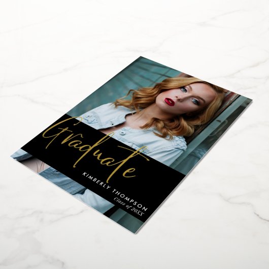 Abschluss Ankündigung Foto Script Modern Einfach (Gedreht)