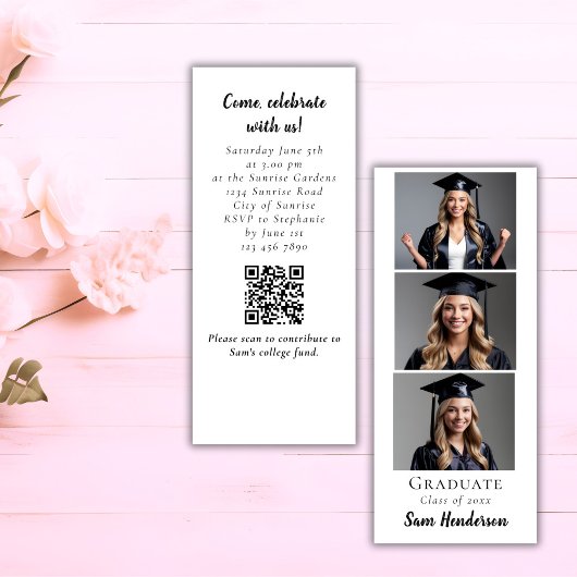 Abschluss Ankündigung Foto Stand QR-Code Eindeutig