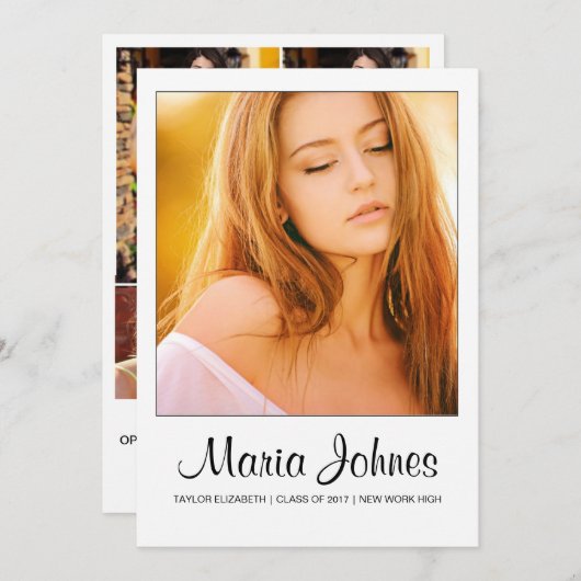 Abschluss-Ankündigung Fotokarte Einladung (Vorne/Hinten)