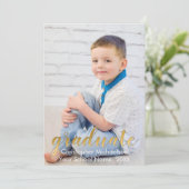 Abschluss-Ankündigung für Skript zwei Fotos Einladung (Stehend Vorderseite)