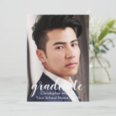 Abschluss-Ankündigung für Skript zwei Fotos Einladung (Stehend Vorderseite)