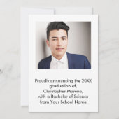 Abschluss-Ankündigung für Skript zwei Fotos Einladung (Rückseite)