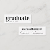 Abschluss-Ankündigung Graduate Business Card Mini Visitenkarte (Vorne/Hinten)